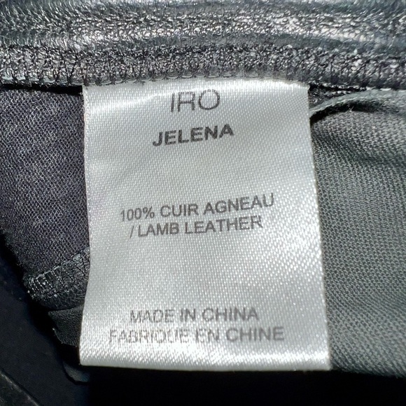 IRO Jelena FW ‘23 black 100% leather Mid-Rise pants slim leg, pockets moto EU 40 - Picture 9 of 11